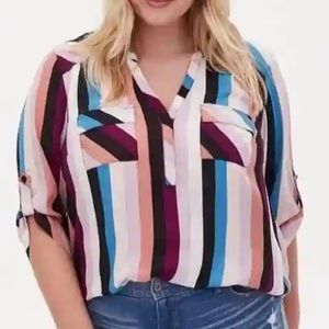 NWT Torrid Stripe Harper Tab Sleeve 4